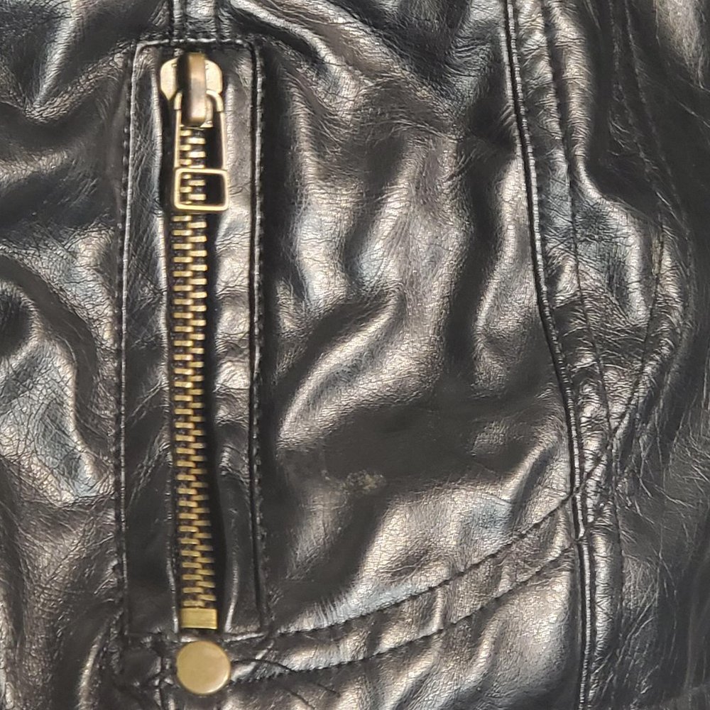 Deb Size Large Sexy Faux Leather Women’s Black Jacket - Picture 8 of 13